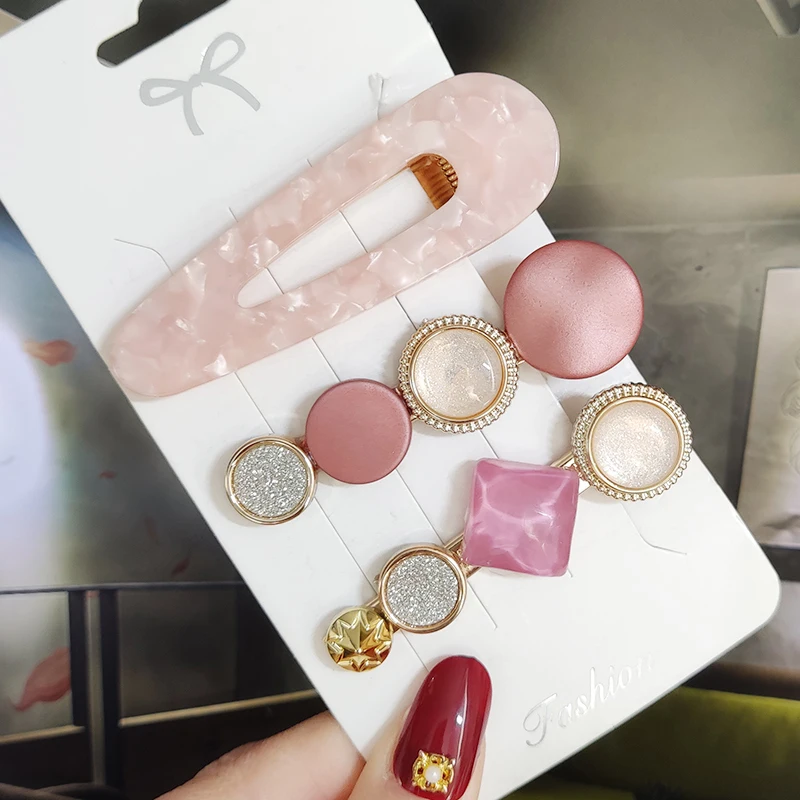 Fashion 3/4pcs Set Pearl Hair Clip for Women Korean Hairpins Geometric Crystal Hair Barrettes Girl Hairgrip Hair Accessories image 3