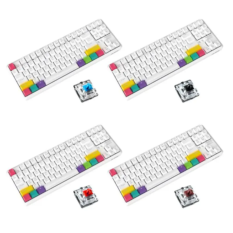 87 клавиш Bluetooth Беспроводная механическая клавиатура для Ajazz K870T с RGB|Клавиатуры| |