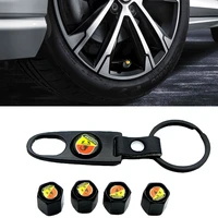 car badge stainless steel wheel tire valve stem caps keychain for fiat punto abarth 500 stilo ducato palio badge car styling