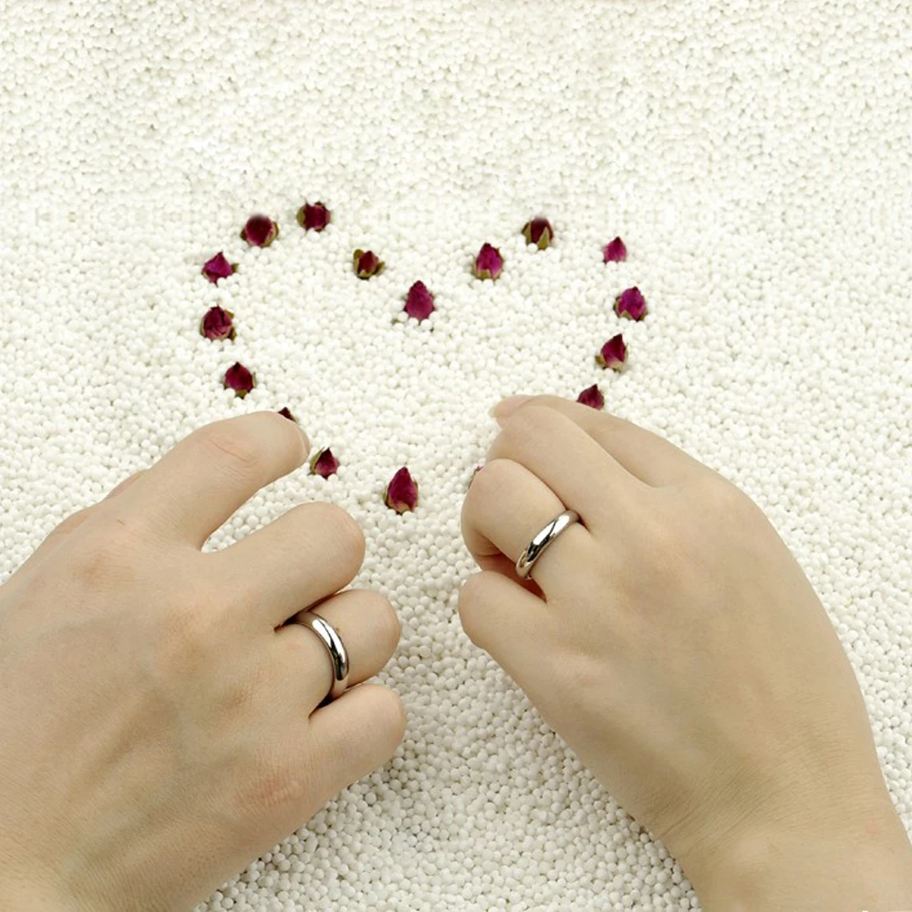 Модное простое изящное ювелирное изделие гладкие парные кольца из стерлингового