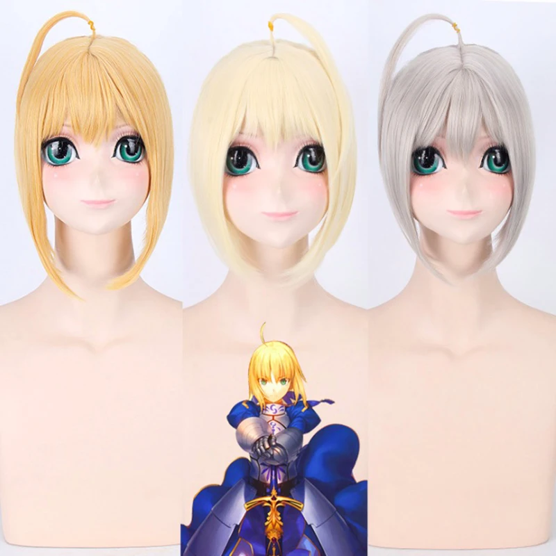 

Anime Fate Stay Night Wigs Saber Cosplay Synthetic Wig Hair Halloween Carnival Party Women Arutoria Pendoragon Cosplay Wig FGO