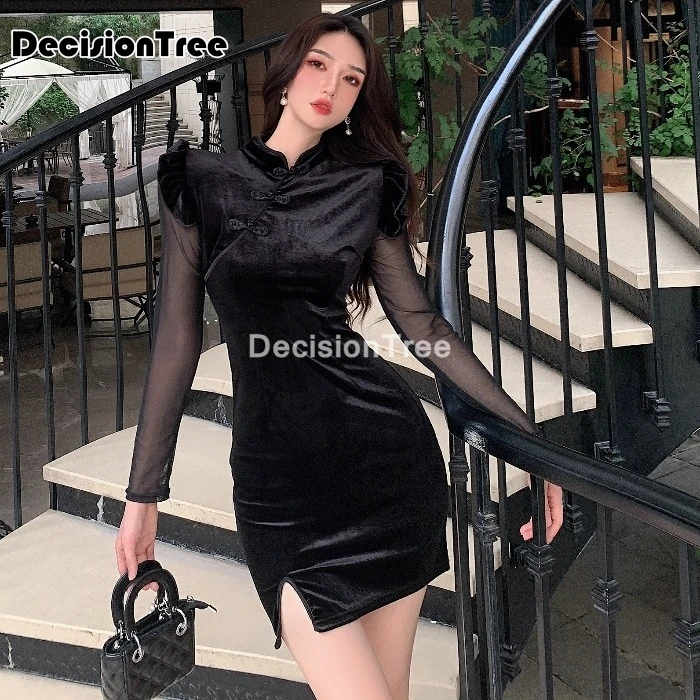 

2021 vintage chinese dress qipao elegant women cheongsam mandarin collar chinese dress vestidos cheongsam dress oriental dress