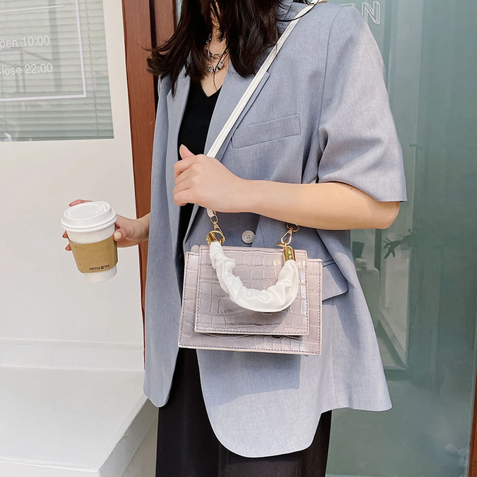 Женская сумка через плечо с узором крокодиловая кожа кожаные сумки из