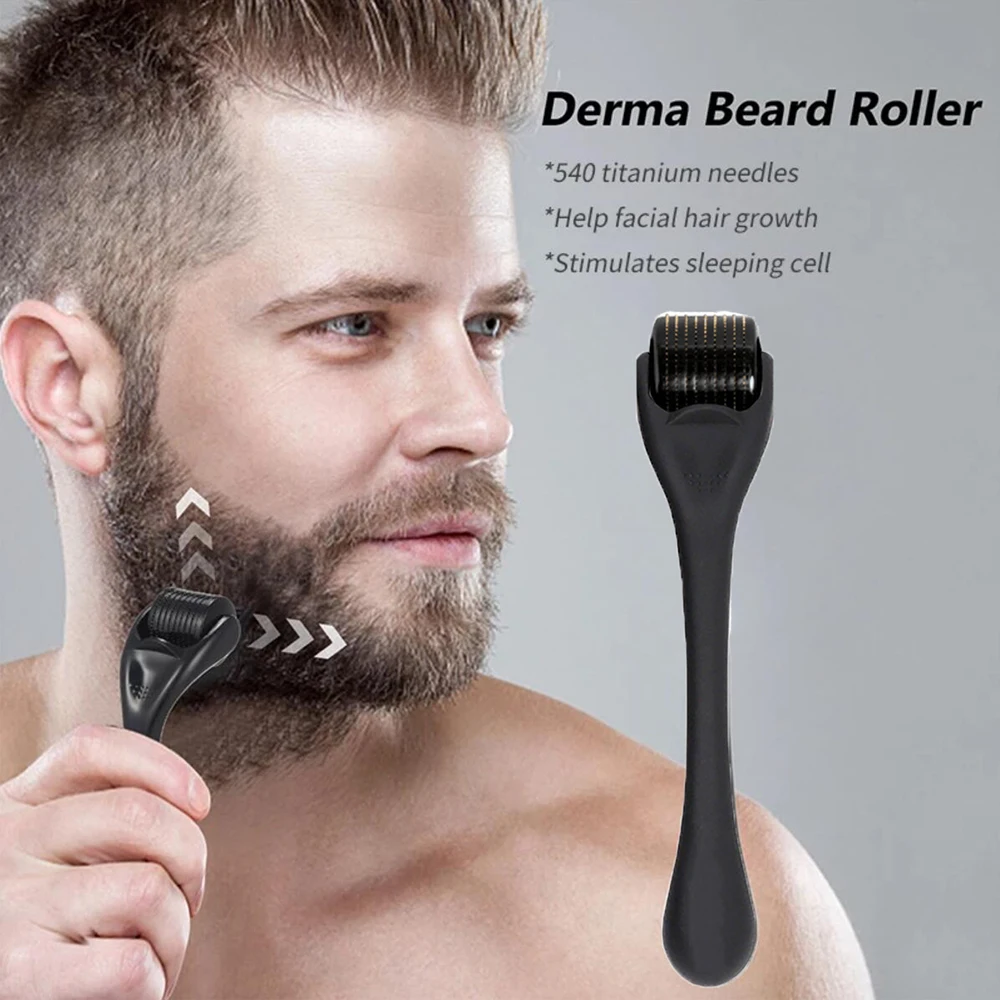 DRS 540 Beard Derma Roller Titanium for Hair Growth Mesoroller Face Machine Skin Care Microniddle Needle Roller Microneedling