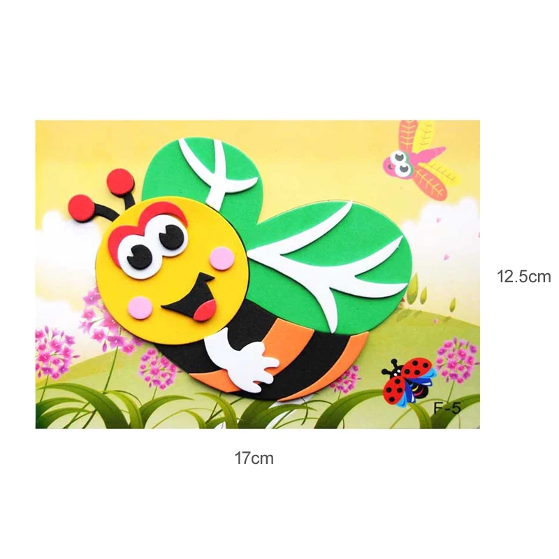 5 шт./компл. Мультяшные животные 3D наклейка из вспененного этилвинилацетата пазл