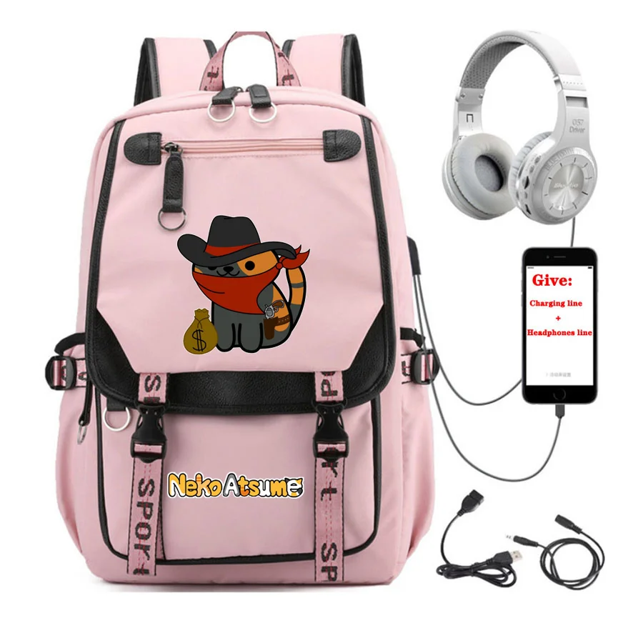 

Anime Neko Atsume Backpack Women Men Travel Backpack Student School Book Bag Teenagers Laptop Packsack