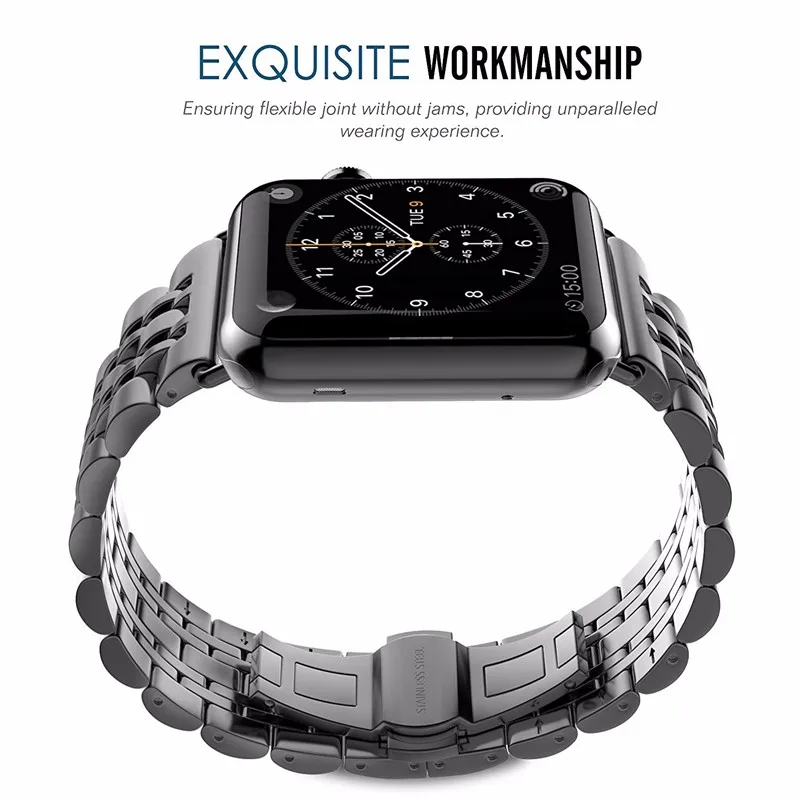 Ремешок из нержавеющей стали для apple watch band 44 мм 40 браслет iwatch 42 38 аксессуары series 6 5
