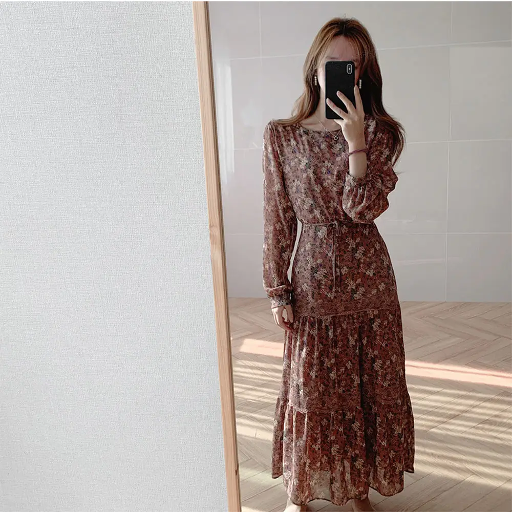 Винтажное платье YAMDI женские корейские летние осенние платья женское корейское с