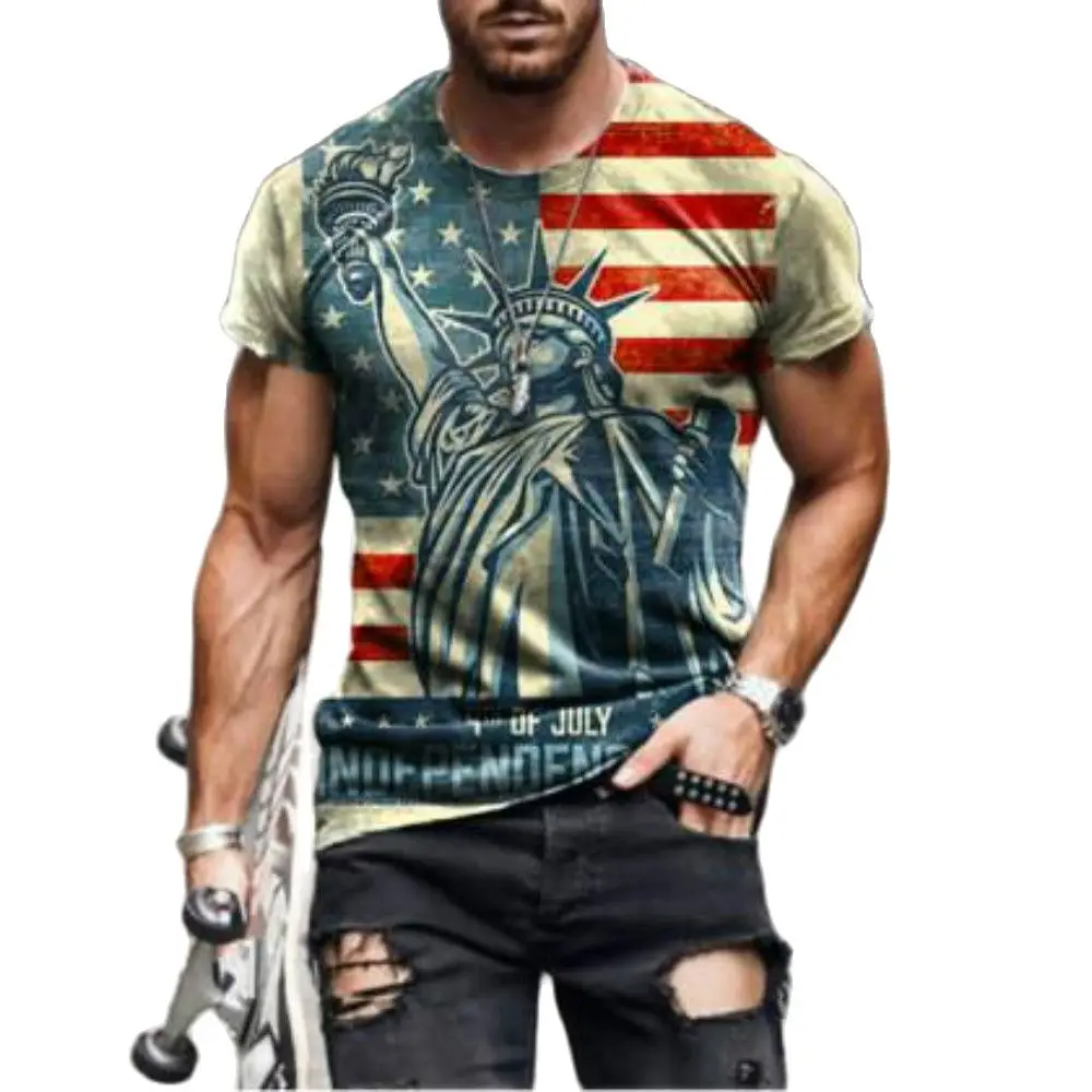 

Boys T-shirt Men's Skull Printed O-Neck Shirt Fashion Street Style 2021 Summer Comfortable Short Sleeve