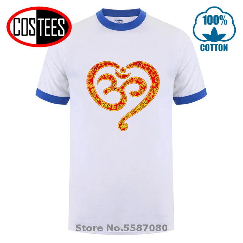 Винтажная футболка с надписью Om Heart в китайском стиле OM Spirituality Love изображением