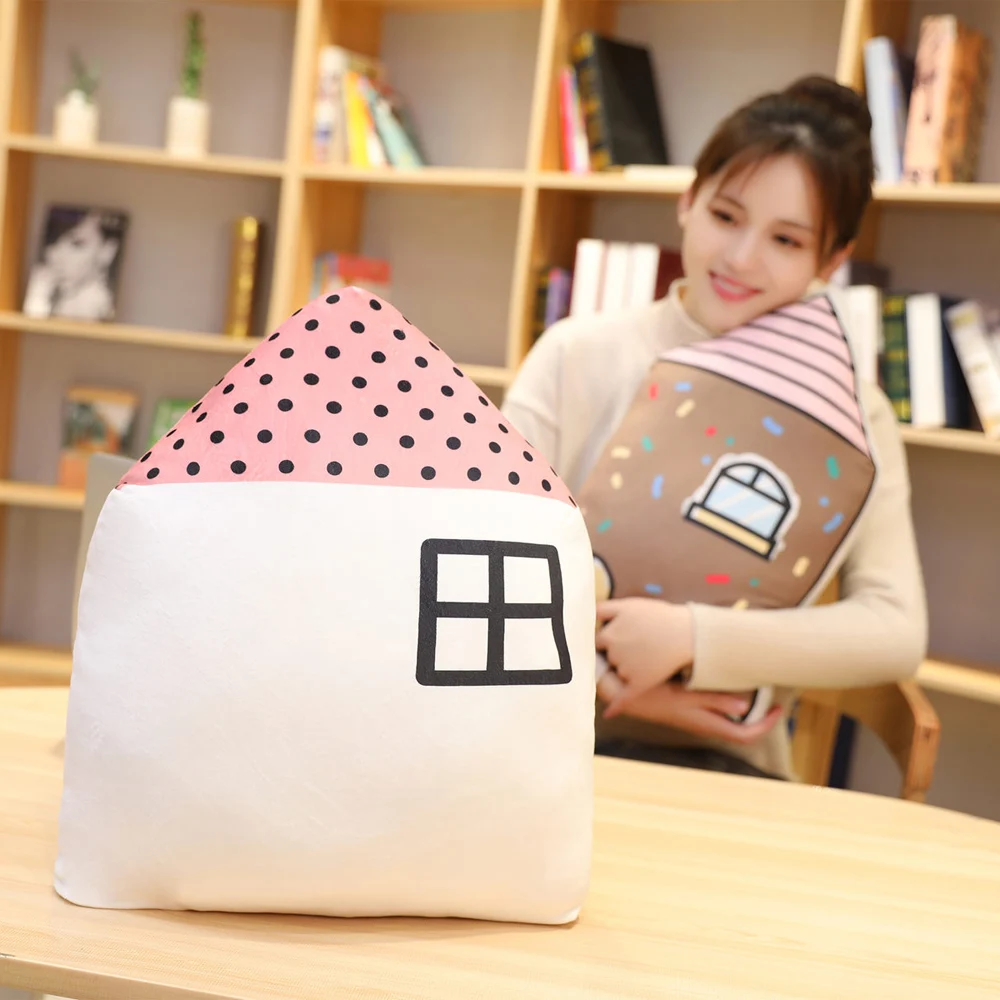 Huggable 3D подушка в форме дома мягкая плюшевая домашний диван автомобильное сиденье