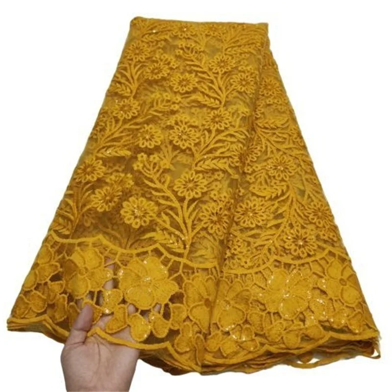 

Белая желтая Высококачественная Тяжелая блестящая французская сетчатая кружевная ткань для свадебного платья