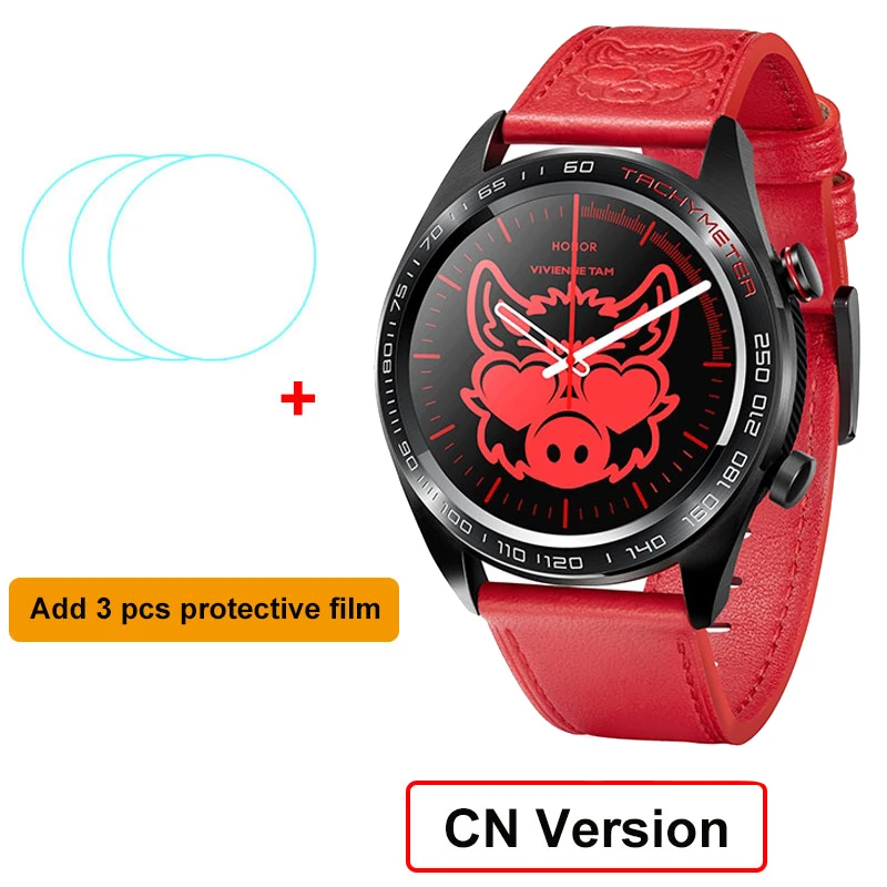 Red Add film Honor Watch Magic Смарт-часы мониторинг сердечного ритма сна давление водонепроницаемые носимые устройства шагомер - Цвет: Red Add film