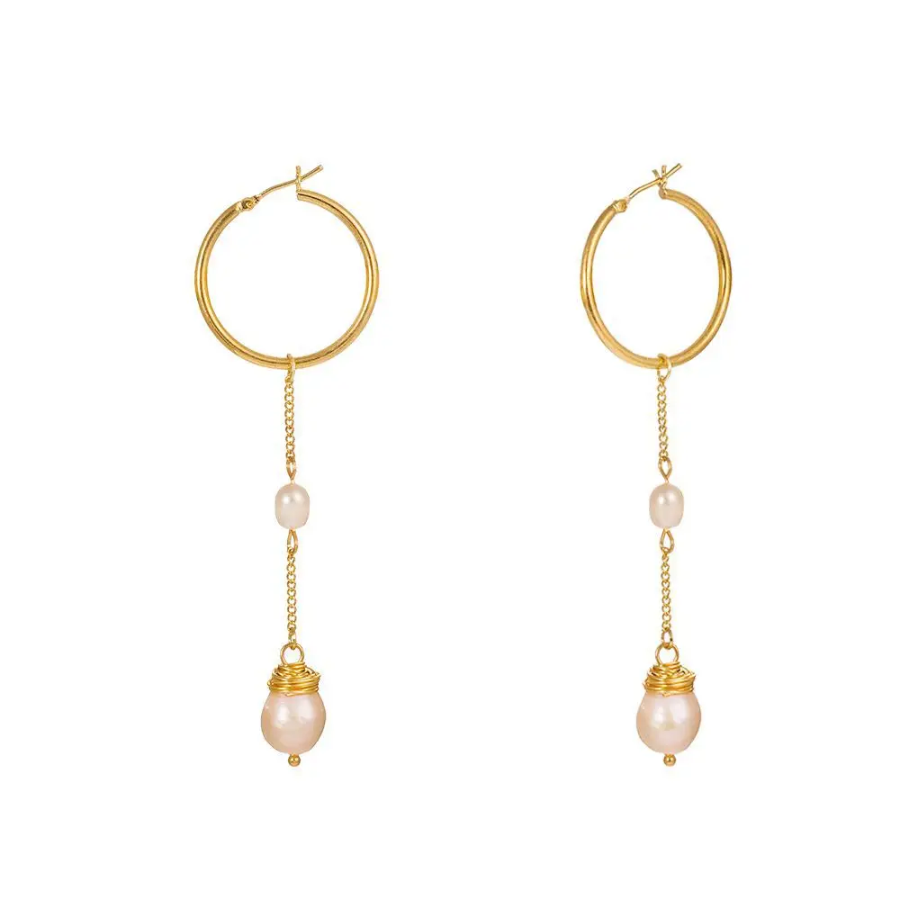 Серьги из натурального пресноводного жемчуга Женские винтажные свадебные