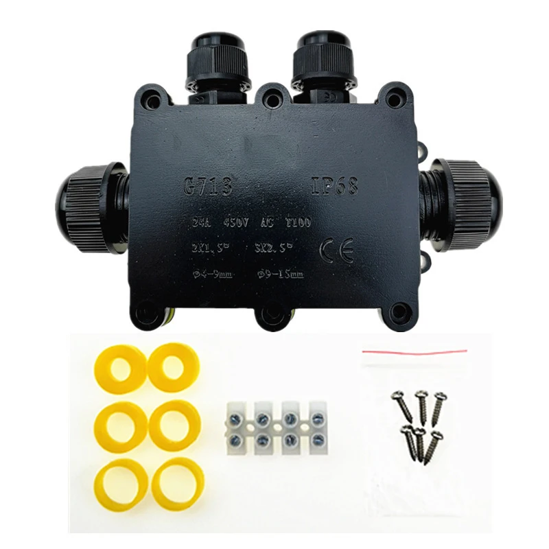 4 пути пластиковая водонепроницаемая распределительная коробка IP68 DIY наружная