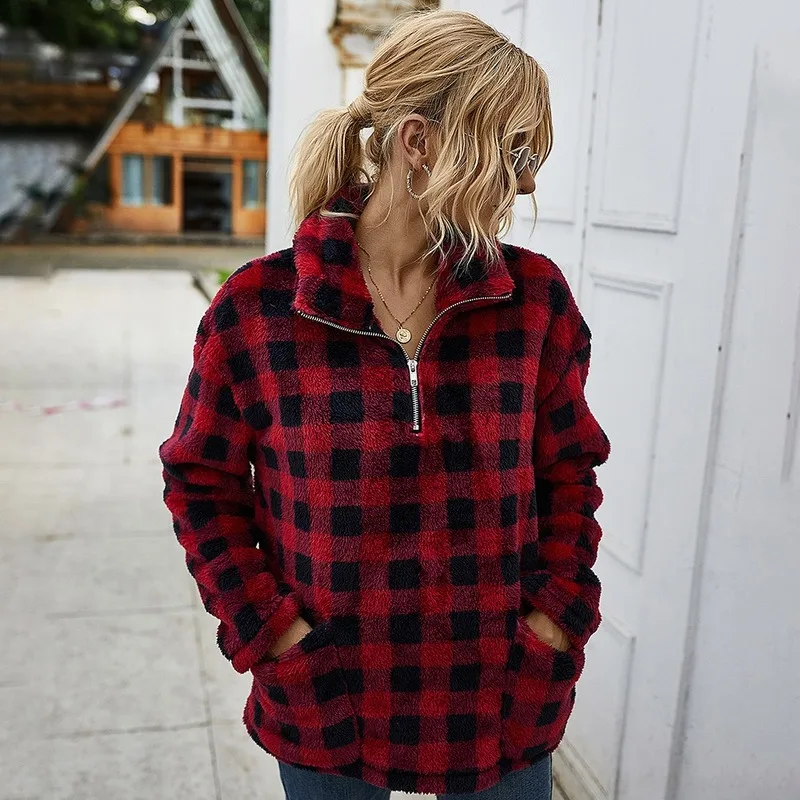 

2020 autumn and winter hot fashion new products short European and American style women's plaid jacket thickening women's trend
