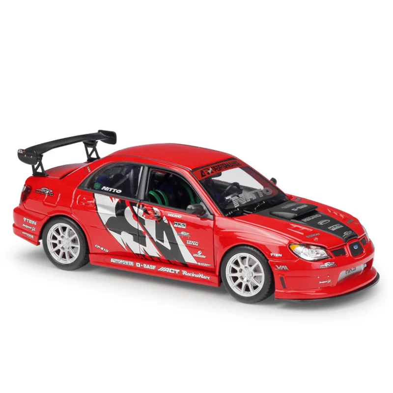 WELLY Diecast Car Model 1:24 Scale APR Subaru Impreza Performance Classic Metal Alloy Toy Sports for Kid Gift Collection | Игрушки и