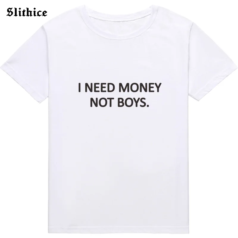 Женская летняя футболка с надписью I NEED MONEY NOT BOYS | одежда