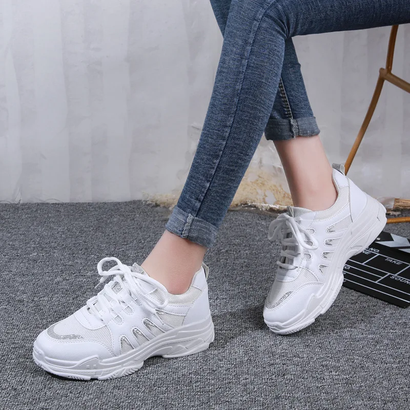 

Fashion Casual Ladies Shoes Woman 2021 New Women Shoes Flats Lace-Up Mesh Breathable Female Sneakers Zapatillas Mujer Plus Size