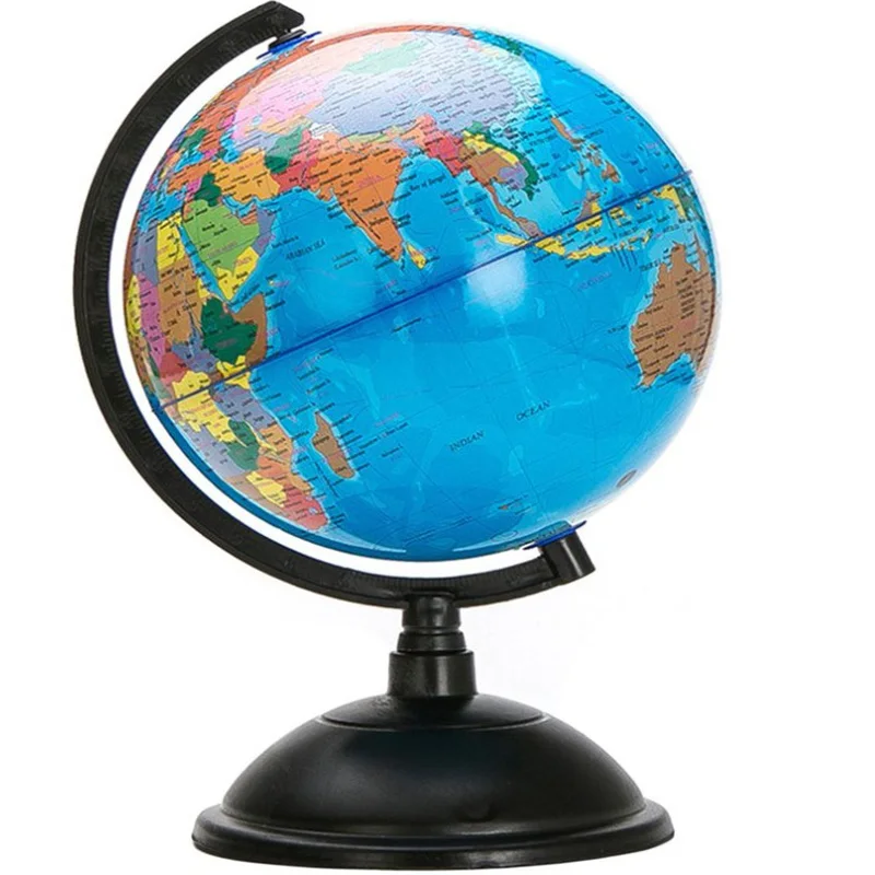 Синий шар с поворотной подставкой 20 см карта мира для океана география