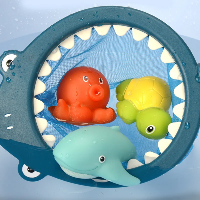 7 шт. игрушки для ванной детские пляжные игры в воде мягкие резиновые животных