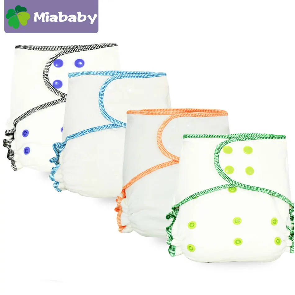Miababy Одноразовые Бамбуковые хлопковые тканевые подгузники экологически чистые