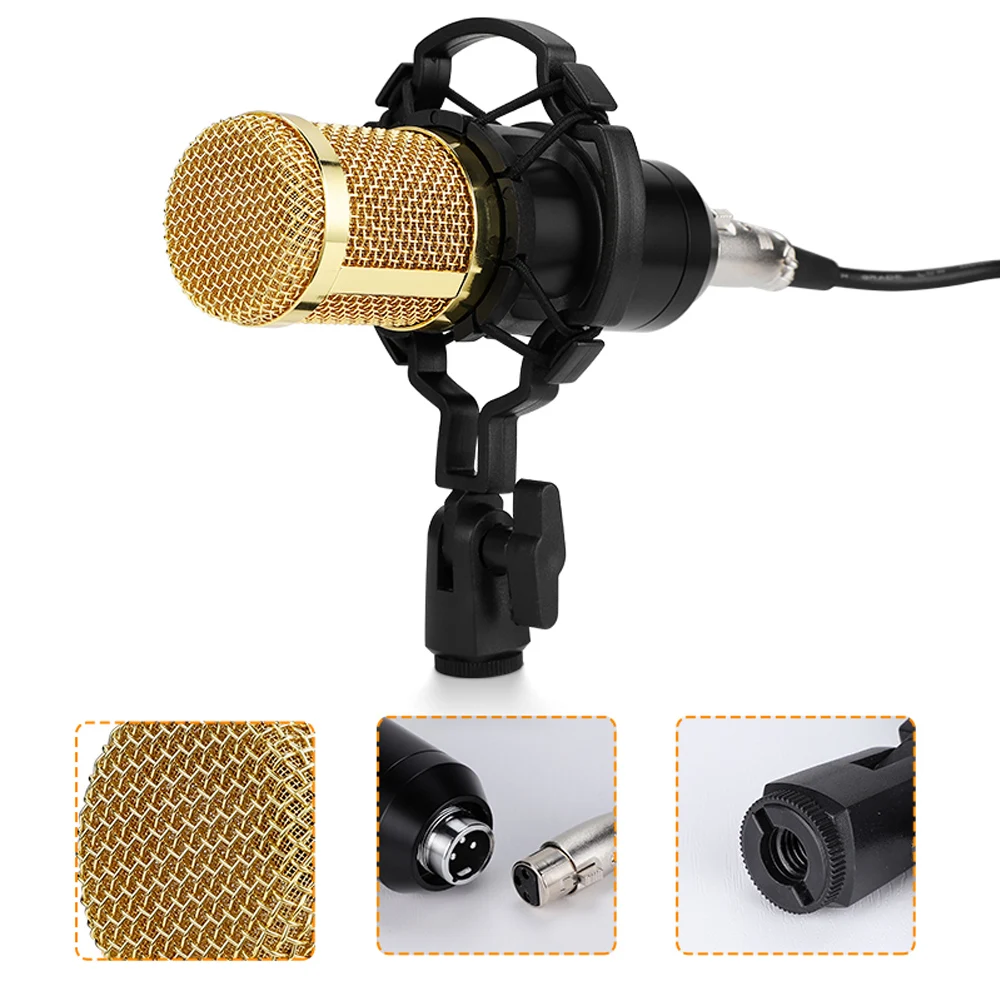 BM 800 Microphone Kits Professional Mic Stand Studio Condenser Vocal Recording KTV Karaoke For Computer Record | Электроника