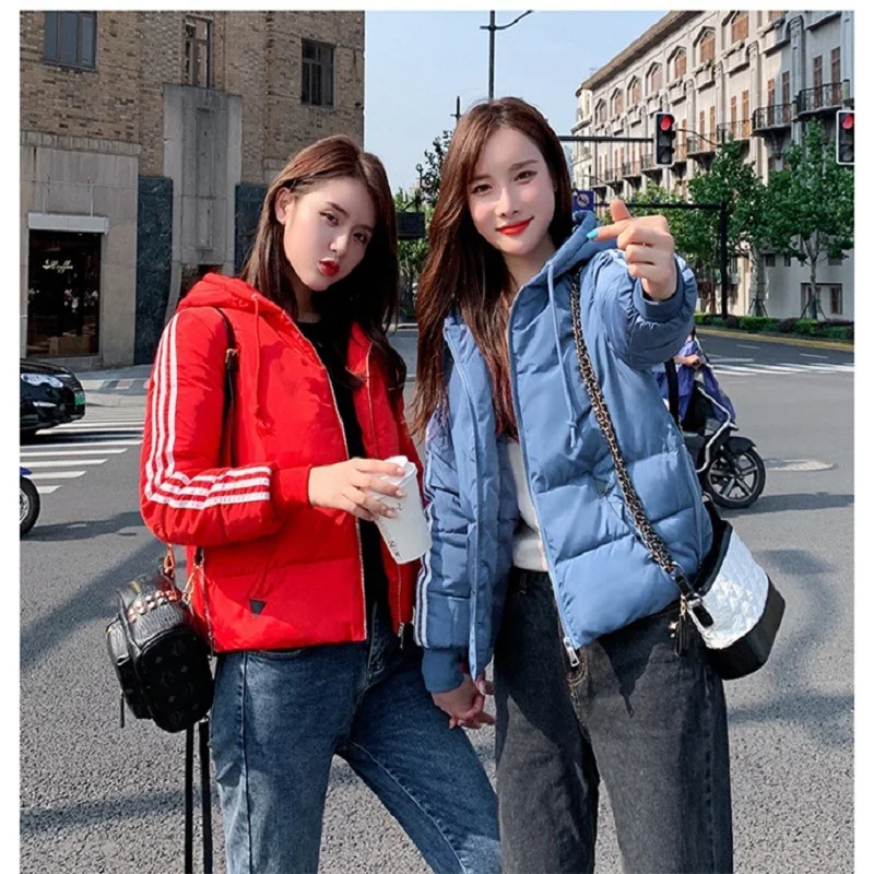 AECU Womens Parkas winter Plus Size Coats Female Slim Outerwear Plaid Hooded Warm Cotton Women Large Size Basic Tops