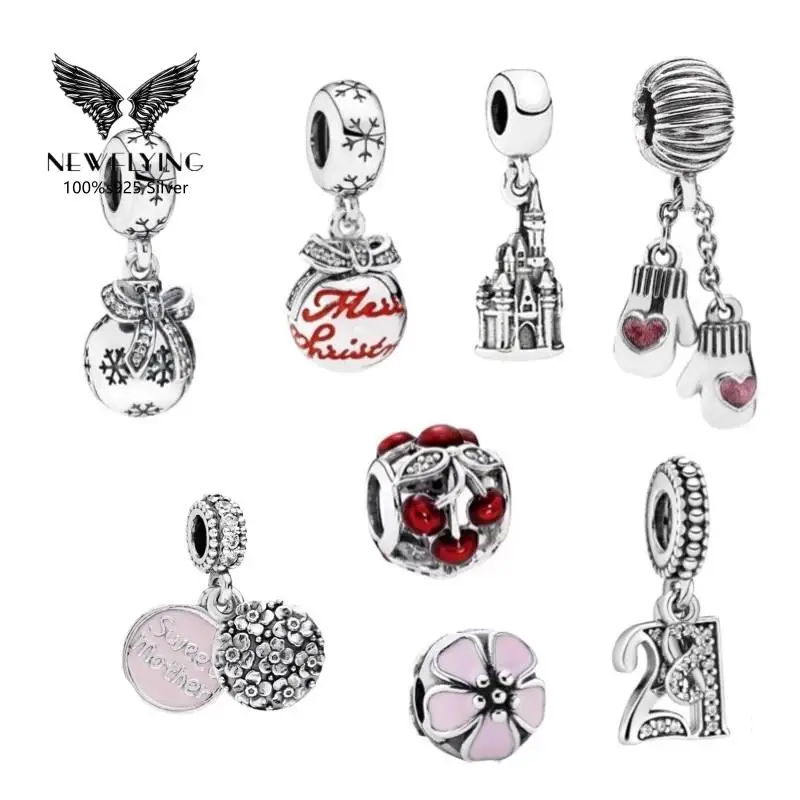 

Pan bear real 100% 925 Sterling Silver amulet women's beads colorful high quality DIY jewelry Christmas gift