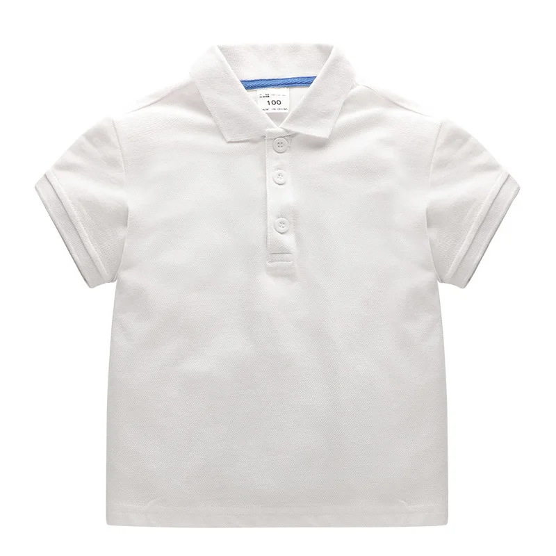 

Kids Boys Summer Clothes Short Sleeve Polo T-shirt Pure Cotton White Tees Toddler Girl Clothes for Children 2 To 10 Years Old