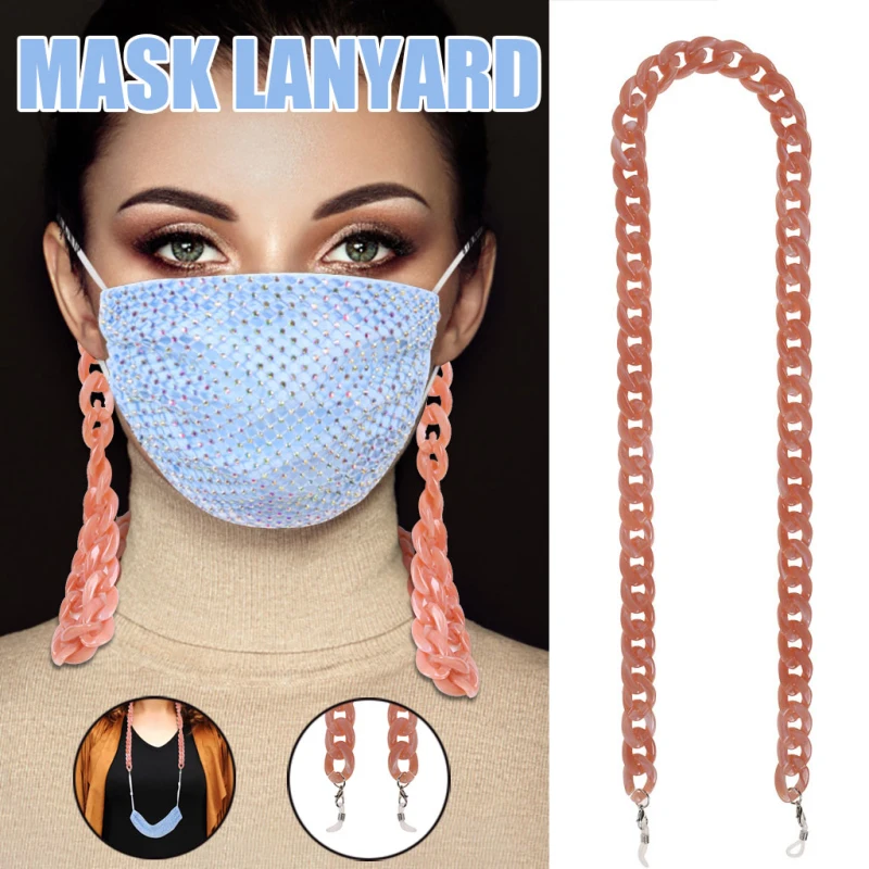 

Ladies Acrylic Mask Rope/Chain + Glasses Chain Anti-lost Hanging Face Mask Storage Chain High-end Mask Hanging Neck Rope Holder