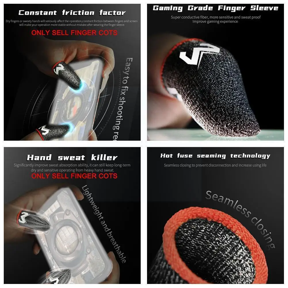 

Breathable Non-slip Sweat-Proof Screen Game Finger Gloves Accessories Cover Fingertip For PUBG Gaming Thumbs Sleeves Index N8O7