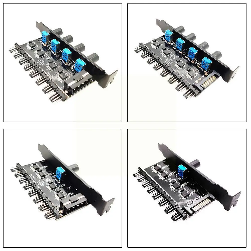 

12V Adjustable Computer Case Fan Hub Regulator 3pin Fan Speed PC Cooling Controller SATA For Computer Case 4pin Hub fan C3U4