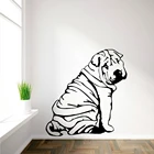 SHAR-PEI Шарпей искусство панно RU виниловые наклейки на стены Стикеры autocollant decalque собак забавные животные тема росписи обои Стикеры Muraux joy137