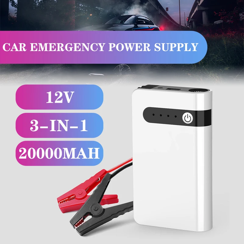 

20000mAh 12V Battery Charging Portable Car Jump Starter Emergency Battery Booster Powerbank Waterproof LED Flashlight USB