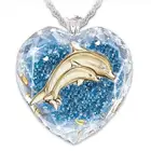Модное ожерелье с подвеской в форме сердца с дельфином, кристаллами, модные аксессуары для женщин, ожерелье в эстетике