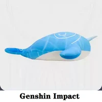 swallowing sky whale game genshin impact cosplay diy blue plush pillow anime project cartoon doll kids toys holiday gift xmas