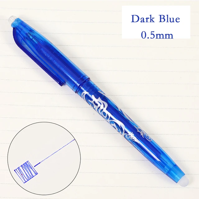 Dark Blue Стираемая ручка 0,5 мм 8 цветные чернила Волшебная гелевая ручка для Shool офисные канцелярские принадлежности для экзамена запасные канцелярские принадлежности милые ручки для студентов - Цвет: Dark Blue