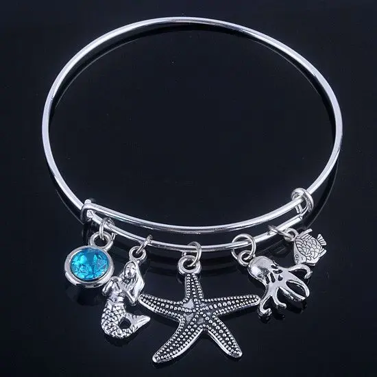 Новый Регулируемый Расширяемый Браслет из проволоки диаметр 65 мм посеребренный