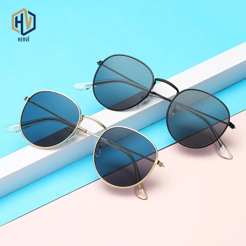 

Retro Round Sunglasses Woman Photochromic Sun Glasses Brand Designer Metal Glasses Unisex Modis Oculos