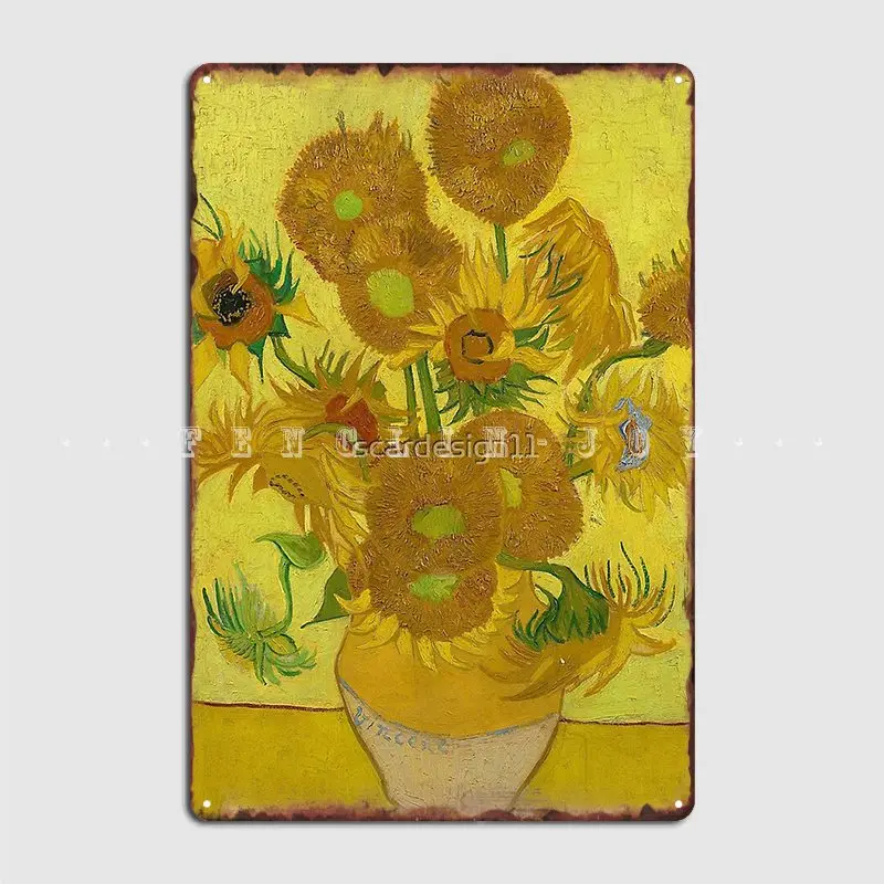 Винсент Ван Гог подсолнухи металлический знак паб роспись дизайн живопись Декор