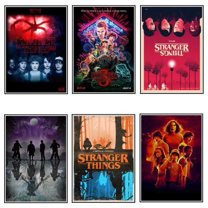 3 плаката из фильма очень странные дела ВИНТАЖНЫЙ ПЛАКАТ настенные наклейки