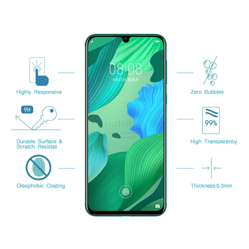 2 шт. полное покрытие закаленное стекло для Huawei Nova 5i 5 Pro Защитная пленка экрана 5T