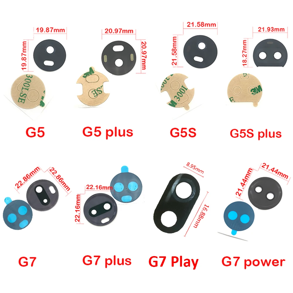Оригинальный стеклянный объектив задней камеры 2 шт. с наклейкой для замены Motorola