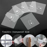 510pcs transparent strong self adhesive door wall hangers hooks for silicone storage hanging kitchen bathroom accessories