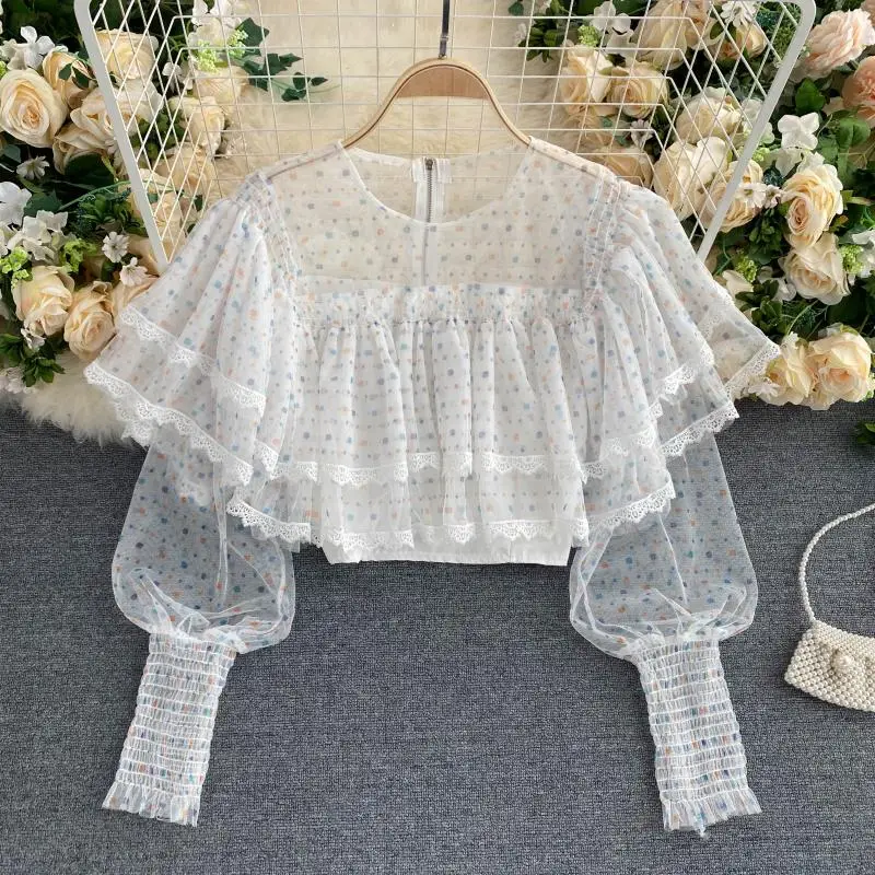 Топы новинка 2020 Женская шикарная Милая прозрачная сетчатая короткая укороченная