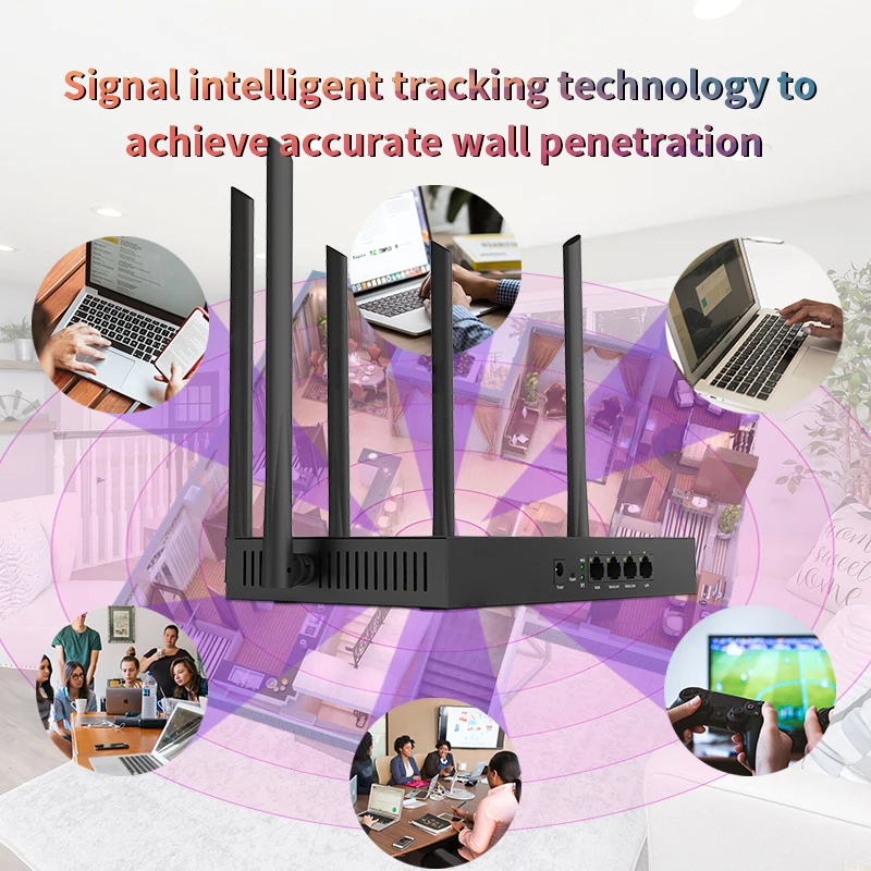 Беспроводной Wi Fi роутер GLVISION GLW20E AC1350M с антенной высоким коэффициентом усиления 2