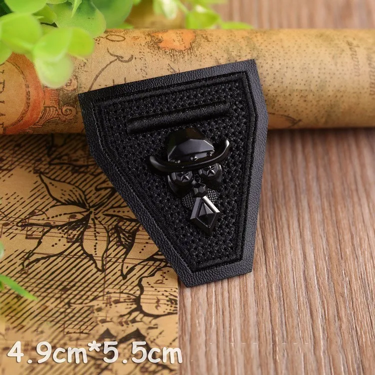 PGY DIY черный белый Железный на коже 3D череп значок для одежды сумки джинсы вышивка пользовательские наклейки для одежды нашивки на одежду