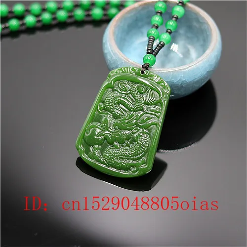 Натуральный зеленый китайский Нефритовый дракон кулон бусы ожерелье модное