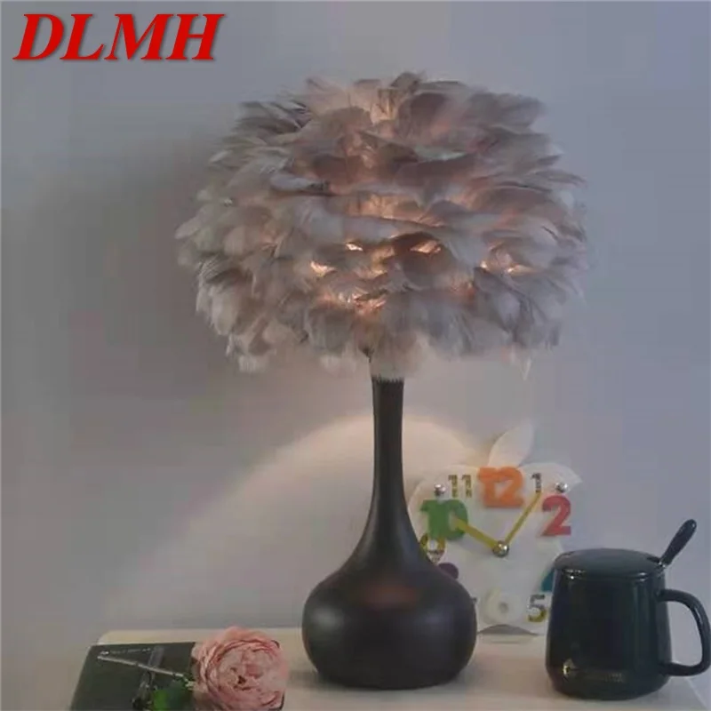 

DLMH Creative Table Lamps Contemporary Feather Desk Lights for Home Living Bed Room Decoration